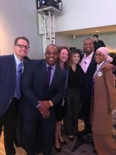Executive Director, Carrie Pettus-Davis, with fellow panelists: Howard Henderson of Texas Southern University Erik Luna of Arizona State University, Pamela Metzger of Deason Criminal Justice Reform Center, and Dr. Muhammad of Howard University School of Divinity about to discuss Research About Crime and Criminal Justice