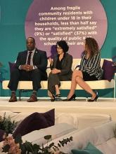 Executive Director, Carrie Pettus-Davis, with fellow panelists: Howard Henderson of Texas Southern University Erik Luna of Arizona State University, Pamela Metzger of Deason Criminal Justice Reform Center, and Dr. Muhammad of Howard University School of Divinity about to discuss Research About Crime and Criminal Justice