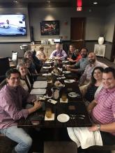 All members of the team gathered for a post-event dinner.