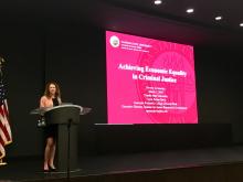 Carrie Pettus-Davis during her presentation titled, Achieving Economic Equality in the Criminal Justice System.