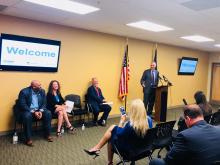 Carrie Pettus-Davis was joined by Mark Holden and others at a press conference in Pittsburgh, Pennsylvania