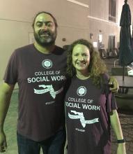 Carrie Pettus-Davis and Stephen Tripodi sporting their support for FSU's College of Social Work