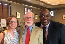 Stephanie Kennedy, Bob Walker, &amp; Howard Henderson at dinner