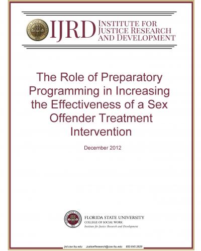 The Role of Preparatory Programming in Increasing the Effectiveness of a Sex Offender Treatment Intervention