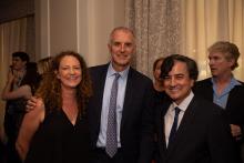 Carrie Pettus-Davis, Mark Holden, and Dean Jim Clark at the Alice Johnson celebration event.
