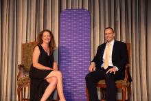Carrie Pettus-Davis and John Koufos at the Alice Johnson celebration event.