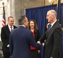 Carrie Pettus-Davis, KY Gov. Mark Bevin, and the S3C Team at the Kentucky Press Release